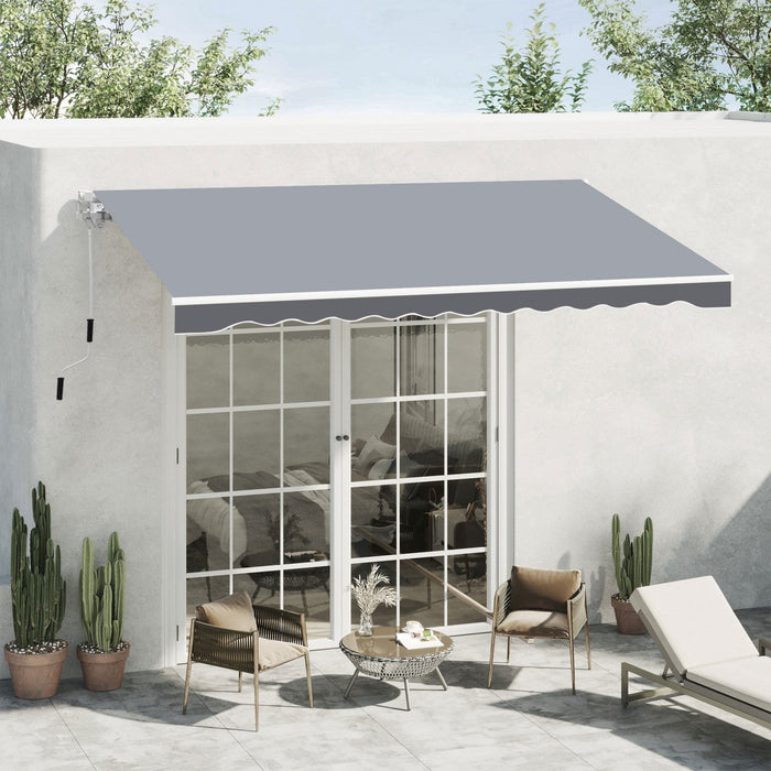 Outsunny 8' x 7' retractable awning, patio awnings, sunshade shelter with 280g/m² Uv & Water-resista