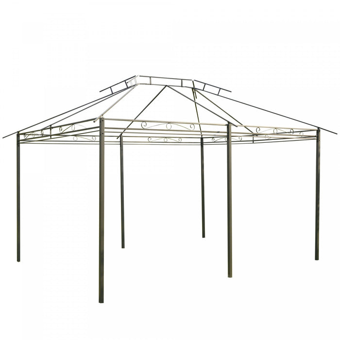 Outsunny 13'l X 10'w X 8.7'h Patio Gazebo Outdoor 2-tiers Garden Canopy Yard Sunshade Shelter With C