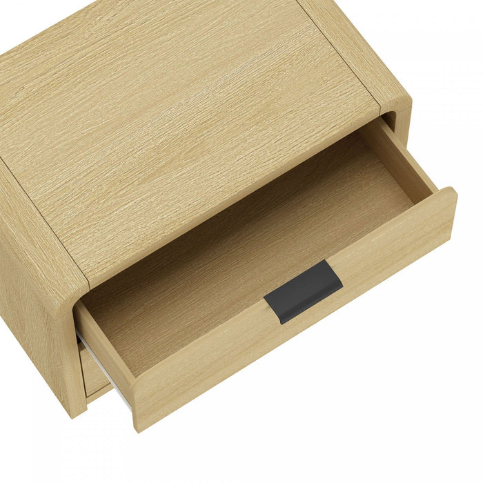Grace Modern 28\" Nightstand in Natural Oak and Black 