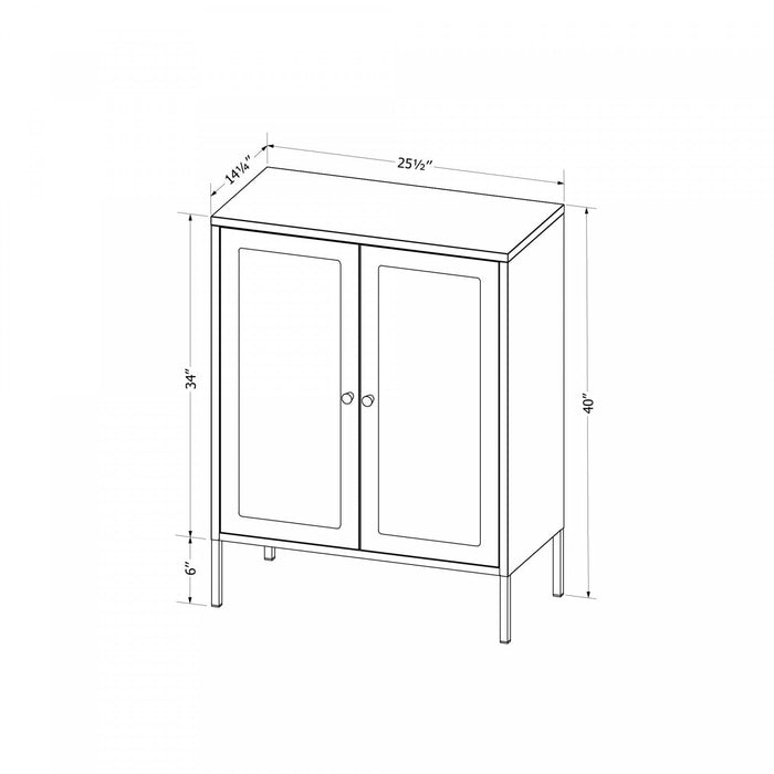 Kodali Glass Door Accent Cabinet - Black