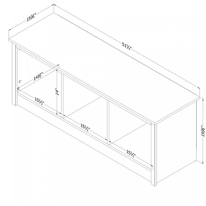 Toza Mudroom Storage Bench - Natural Walnut