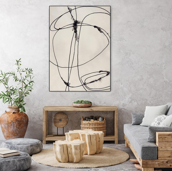 \"Tangled Ties\" Canvas Framed Black 18x24 Wall Art