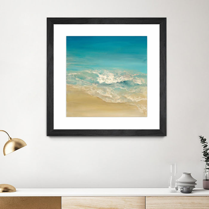 \"Coastal Viewpoint Ii\" Matted and Framed Black 36x36 Wall Art