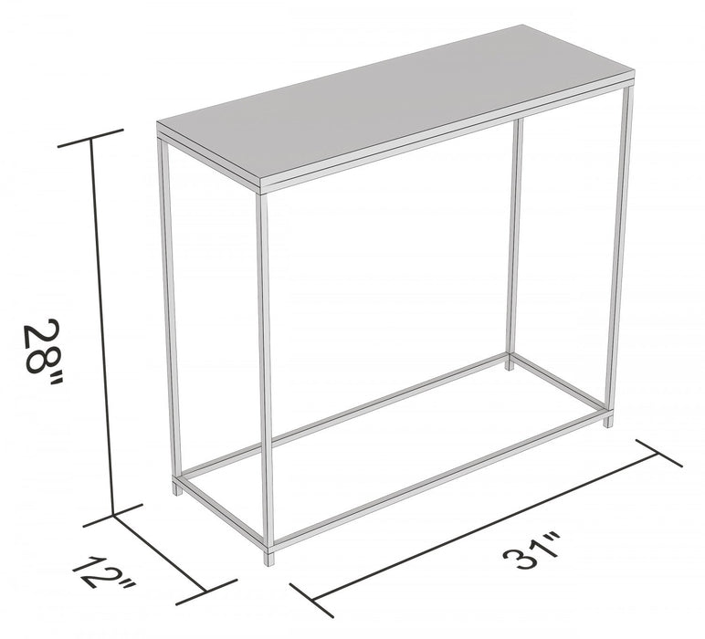 31” Modern Console Table - Marble With Gold Metal 