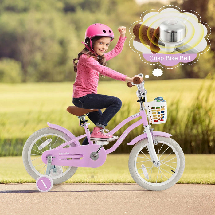 Costway 16" Kids Bike Toddler Adjustable Bicycle With Training Wheel For 4-7 Years Old Girl