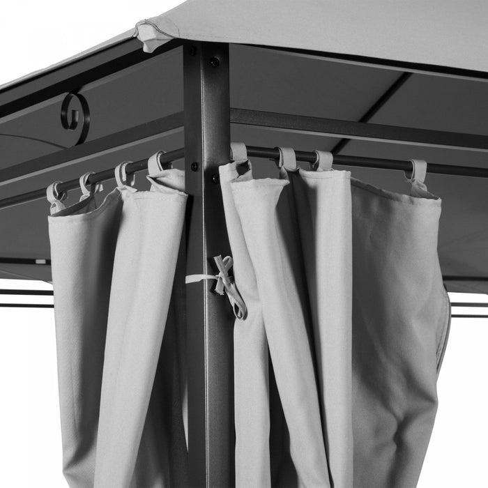 Outsunny 10' X 13' Patio Gazebo, Outdoor 2-tiers Garden Canopy Yard Sunshade Shelter With Curtains, 