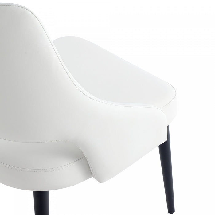 Tremont Modern Metal Vegan Leather Dining Chair in White 