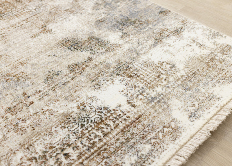 Sydney Beige Grey Cream Distressed Area Runner - 2'0\" x 7'10\"