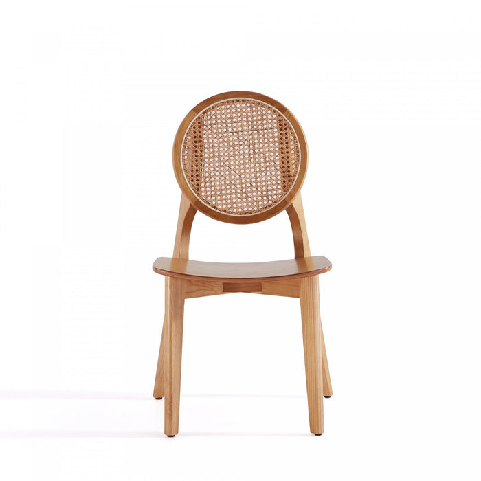 Versailles Industry Chic Wood Dining Chair in Natural - Set of 4 