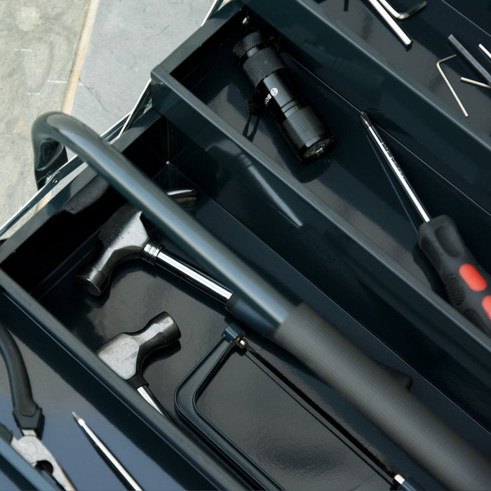Durhand Portable 5-tray Metal Tool Box