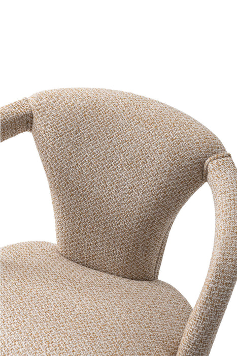 Palmer Mid-Century Modern Upholstered Tweed Armchair in Gold Dust Dining Chair 