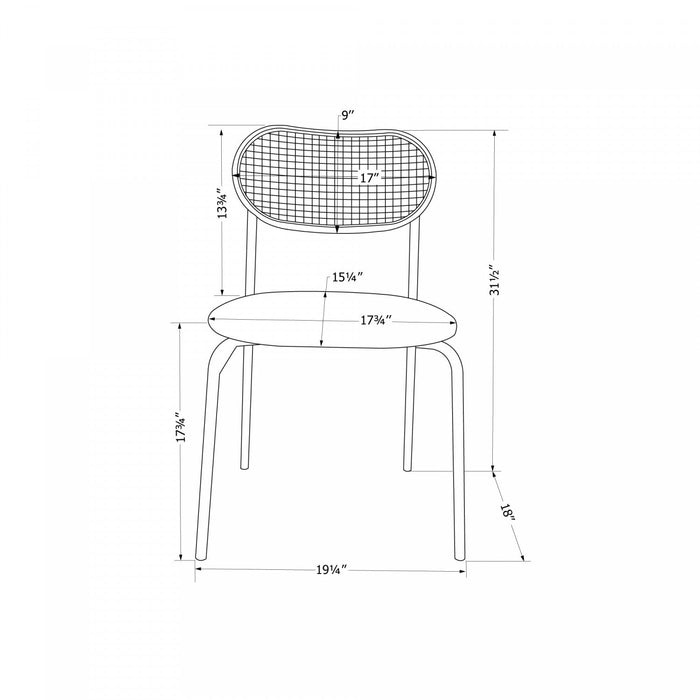 Hype Black Rattan Dining Chair - Set of 2 Black