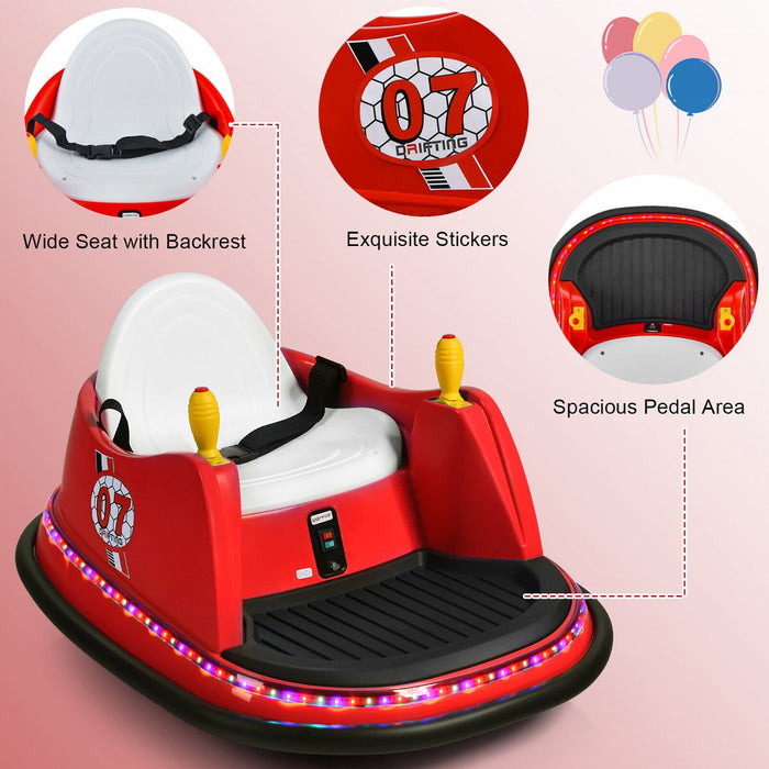 12v Vehicle 360¡a Spin Race Toy Kids Ride On Bumper Car W/ Remote Control Red