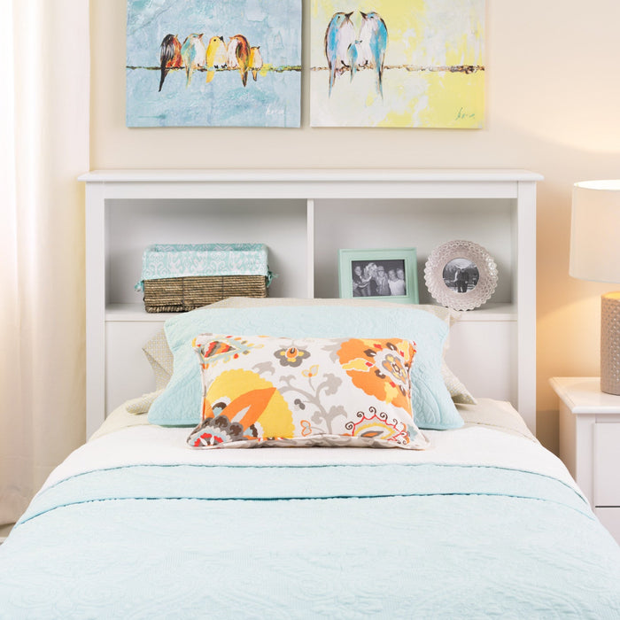 Twin Bookcase Headboard - White