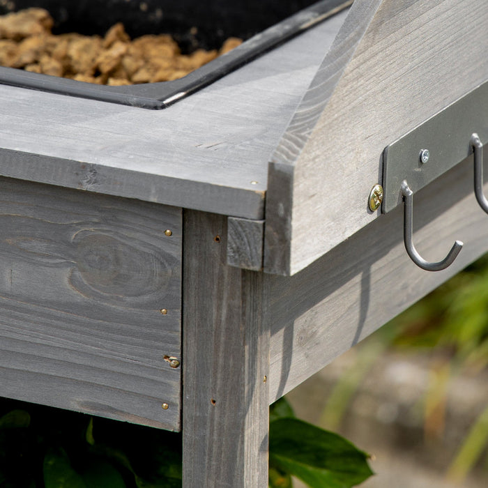 Outsunny Potting Bench Table Garden Work Bench Workstation With Drawer, Removable Sink, Storage Shel