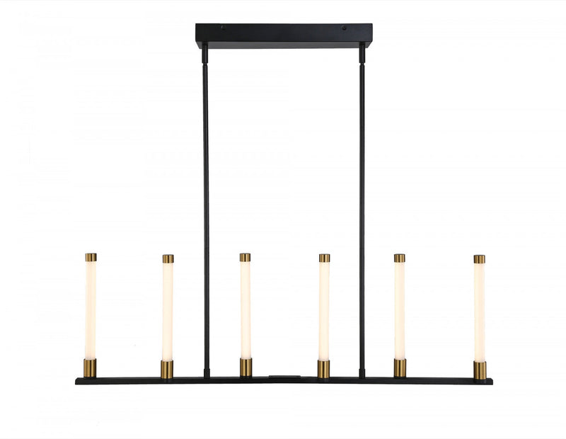Infiniti Matte Black & Brass 6-Light Integrated LED Island Light