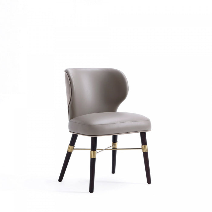 Strine Modern Wood Upholstered Dining Chair in Dark Taupe - Set of 2 