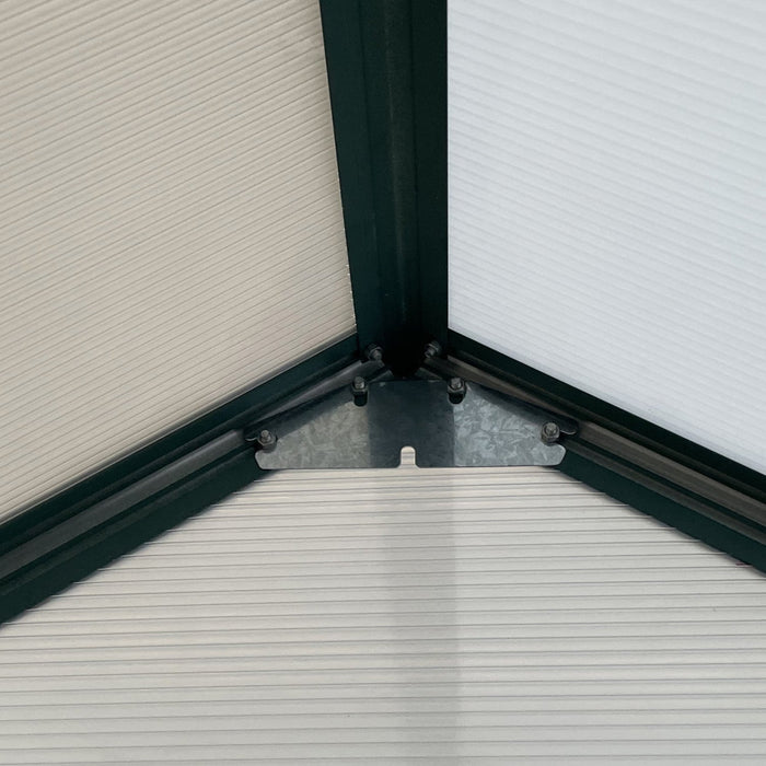 Outsunny Polycarbonate Greenhouse Kit With Vent Rain Gutter Door, Green