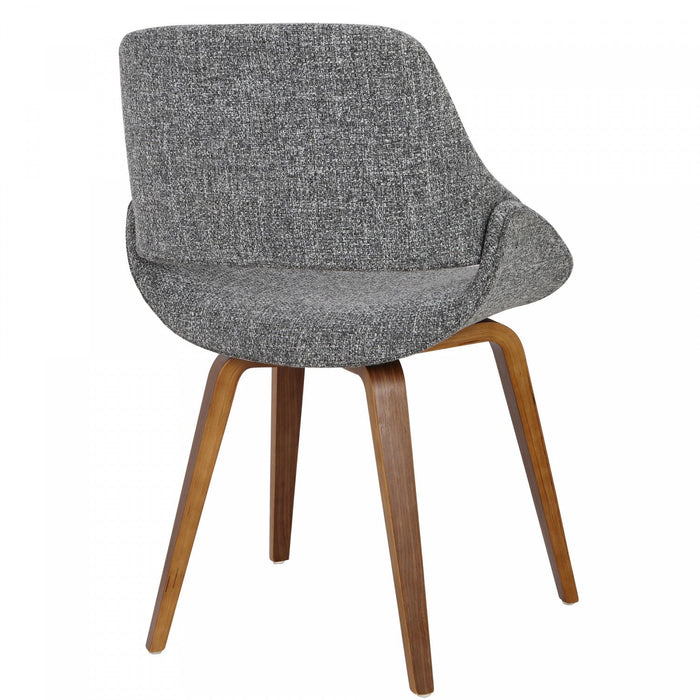 LumiSource Fabrico Grey Fabric Mid-Century Modern Dining Accent Chair - Set of 2