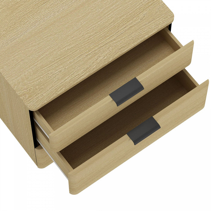Payton Modern 26\" Nightstand in Natural Oak (3-Drawer) 
