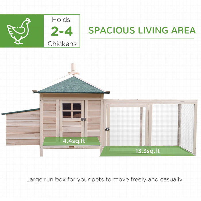 Pawhut 77\" Chicken Coop Hen House Rabbit Hutch Poultry Cage Pen Outdoor Backyard With Nesting Box Ru