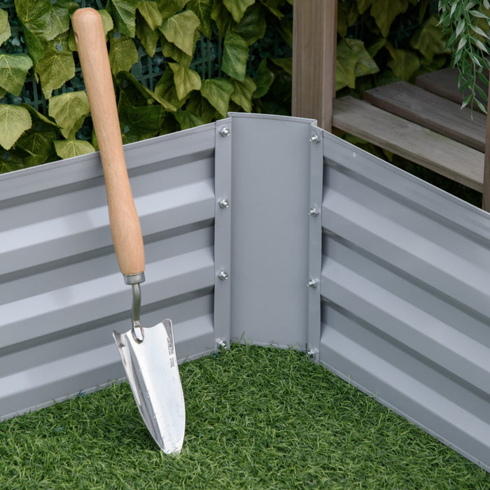 Outsunny 39\" X 39\" X 12\" Set Of 2 Raised Garden Bed, Elevated Planter Box With Galvanized Steel Fram