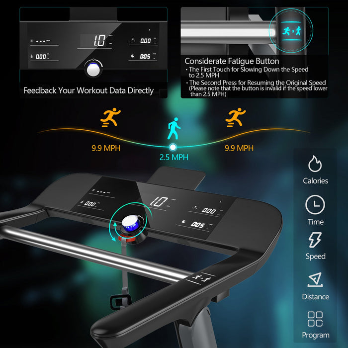 Superfit Folding Electric Treadmill Jogging Machine Bluetooth 10 Preset Programs