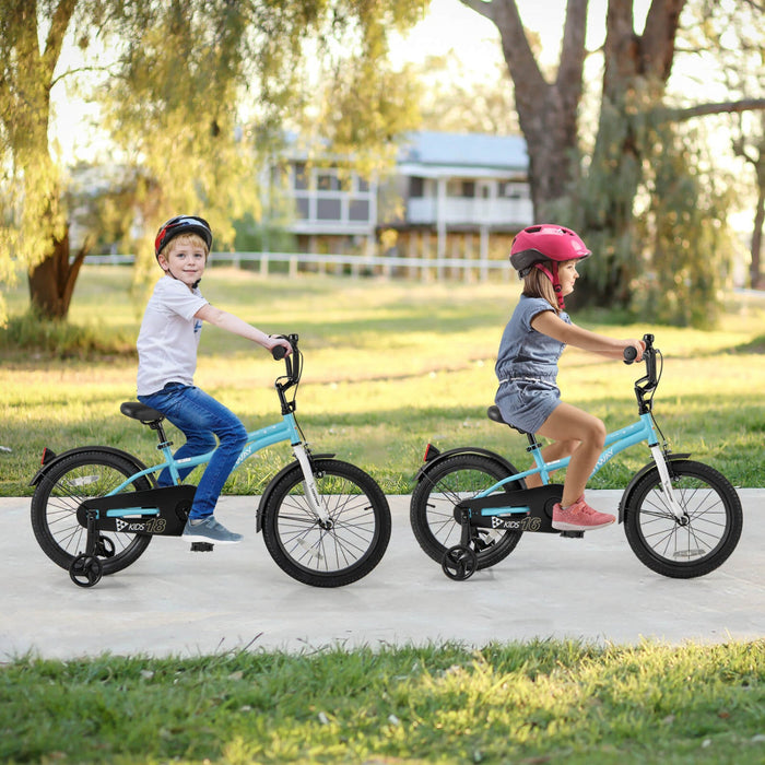 Costway 18" Kids Bike For 4-8 Years Old Boys & Girls With Adjustable Seat Handbrake Reflectors Blue