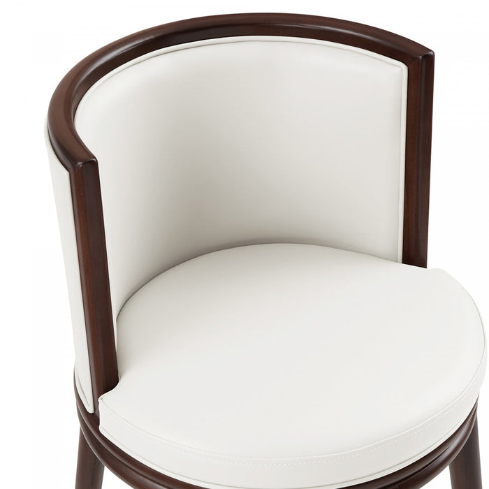 Evalyn Modern Wood Upholstered Barstool in White 