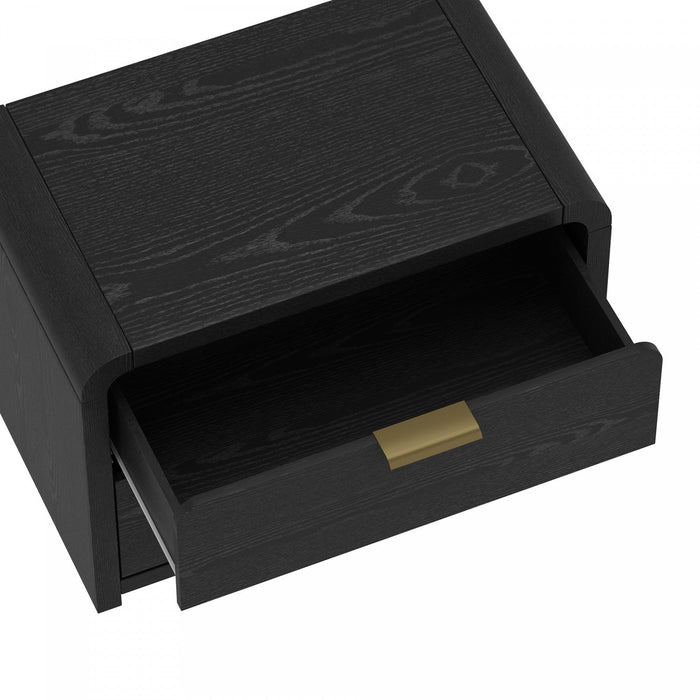 Grace Modern 28\" Nightstand in Black and Gold 