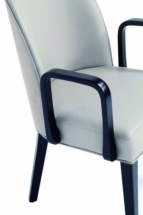Hillman Modern Wood Upholstered Armchair in Light Gray Dining Chair 