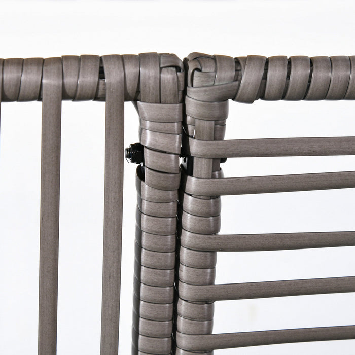 Outsunny Rattan Outdoor Planter With Trellis, Raised Garden Bed, Grey