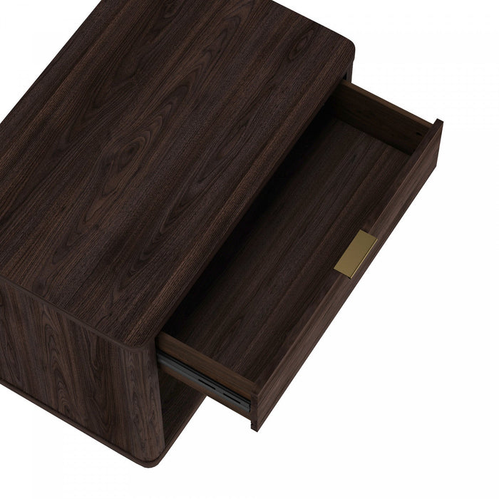 Evelyn Modern 32\" Nightstand in Brown (1-Drawer) 