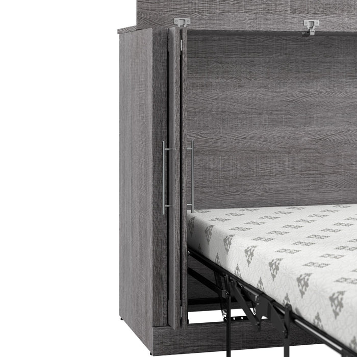 Bestar Pur 69 W Full Cabinet Bed with Mattress - Bark Grey