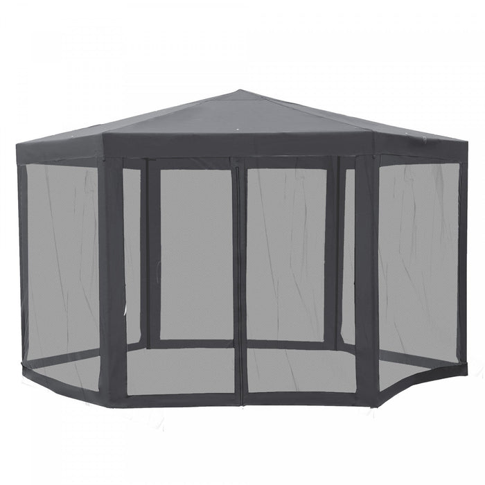 Outsunny Φ13' Hexagon Party Tent Patio Gazebo Outdoor Activity Event Canopy Quick Sun Shelter Pavili