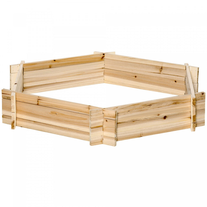 Outsunny 39'' X 36'' Screwless Raised Garden Bed, Hexagon Planter Box, Easy Diy Herb Garden For Vege