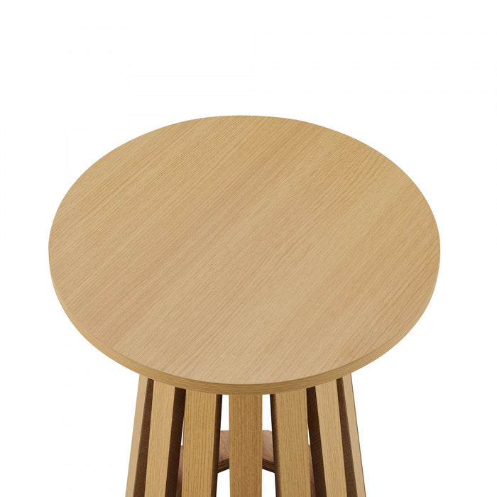 Layla Scandinavian Modern End Table in Light Oak 