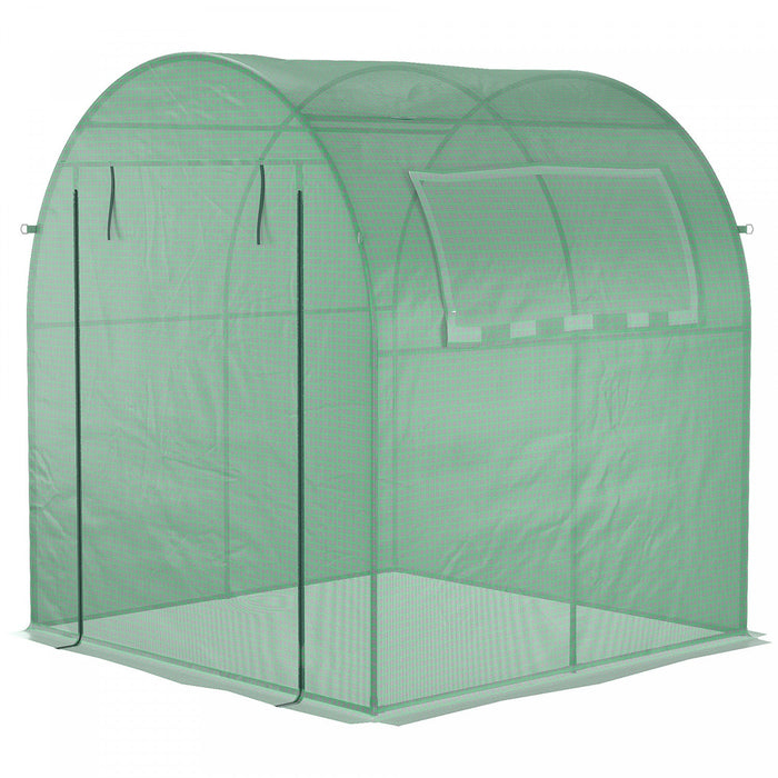 Outsunny 6' X 6' X 6.6' Walk-in Tunnel Greenhouse, Small Green House With Zippered Door And Roll-up 