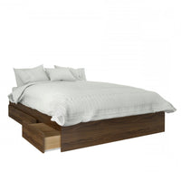 Nordika Full Storage Platform Bed - Walnut 