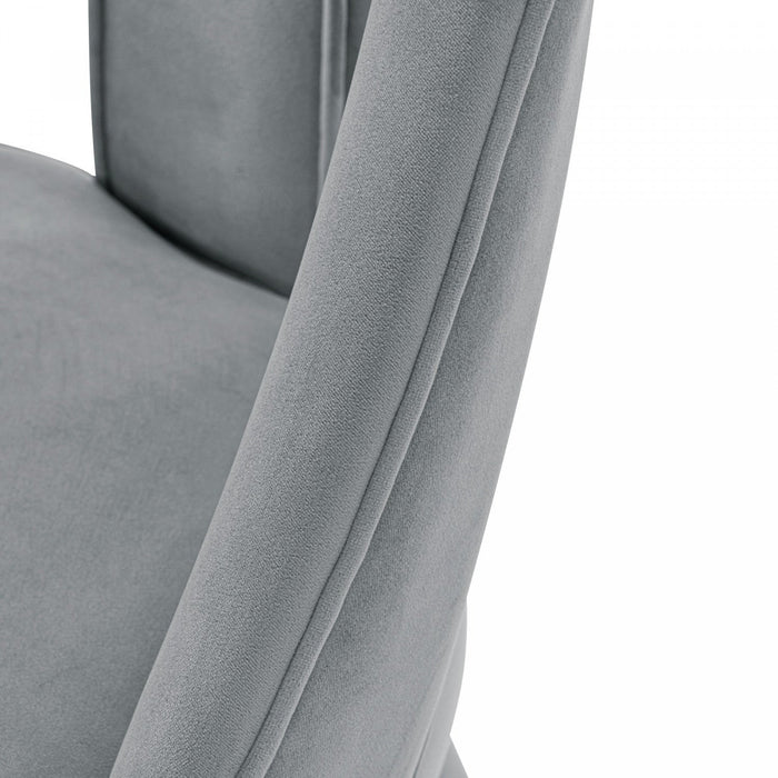 Neda Modern Upholstered Velvet Dining Chair in Gray - Set of 2 