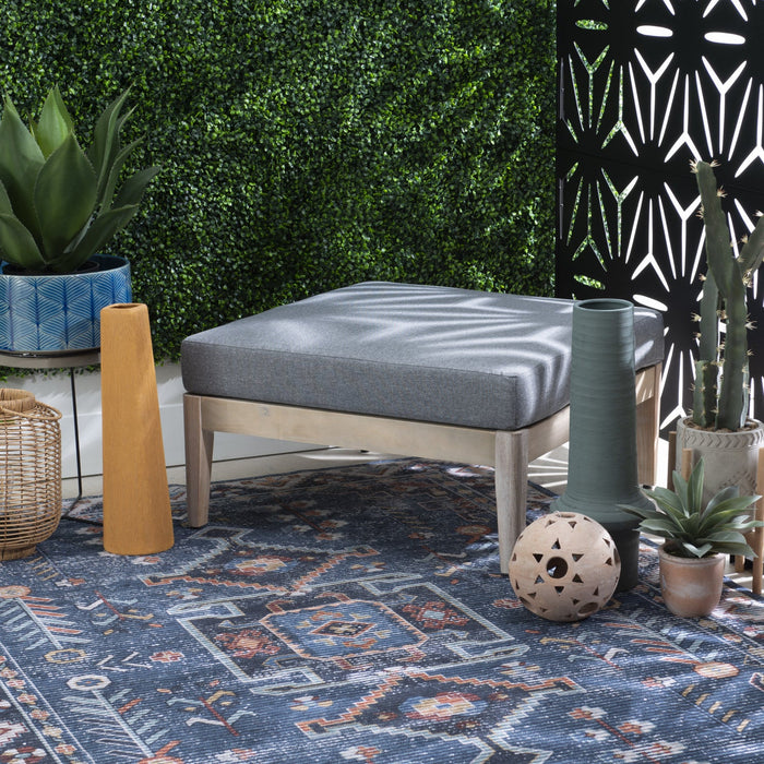 Summerlyn Fabric Indoor/Outdoor Patio Ottoman - Natural