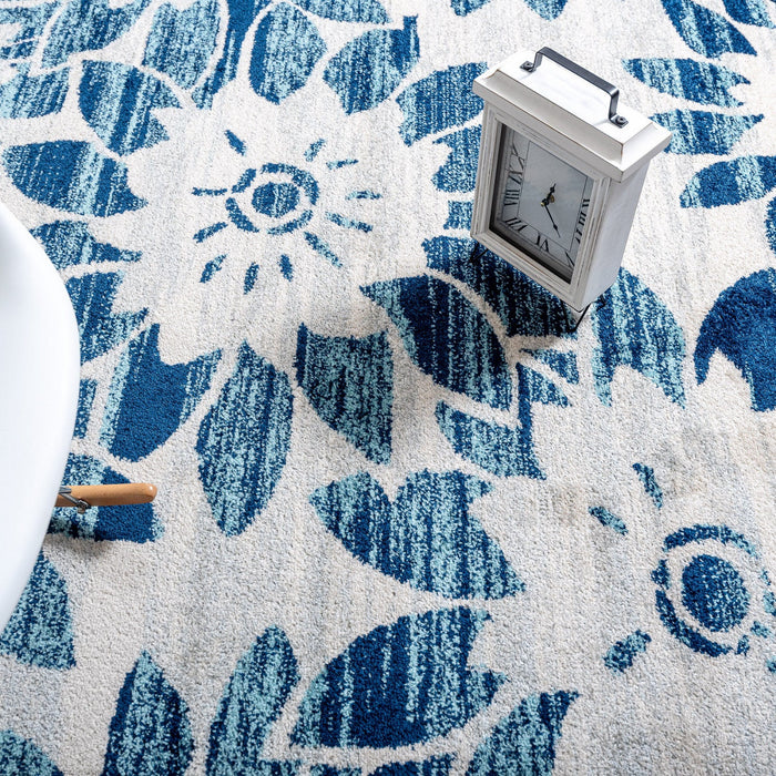 Roma Blue Sun 5x8 Area Rug