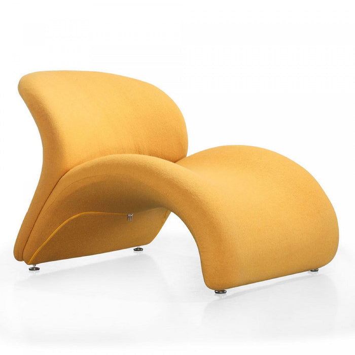 Rosebud Modern Wool Blend Accent Chair in Yellow - Set of 2 