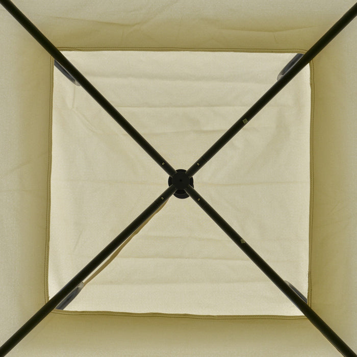 Outsunny 11x11ft Outdoor Party Gazebo Canopy Tent With 2-tier Roof & Dressed Legs, Beige