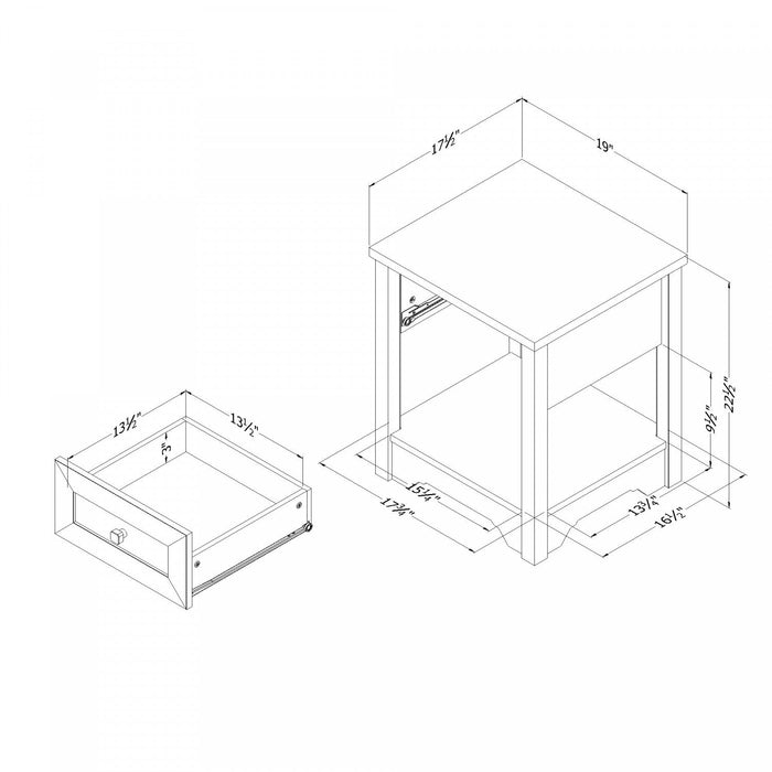 Hazen Nightstand - White Pine