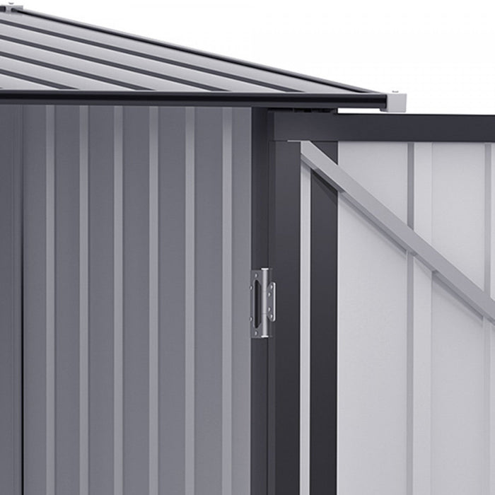 Outsunny 3.3' X 3.4' Lean-to Garden Storage Shed, Outdoor Galvanized Steel Tool House With Lockable 