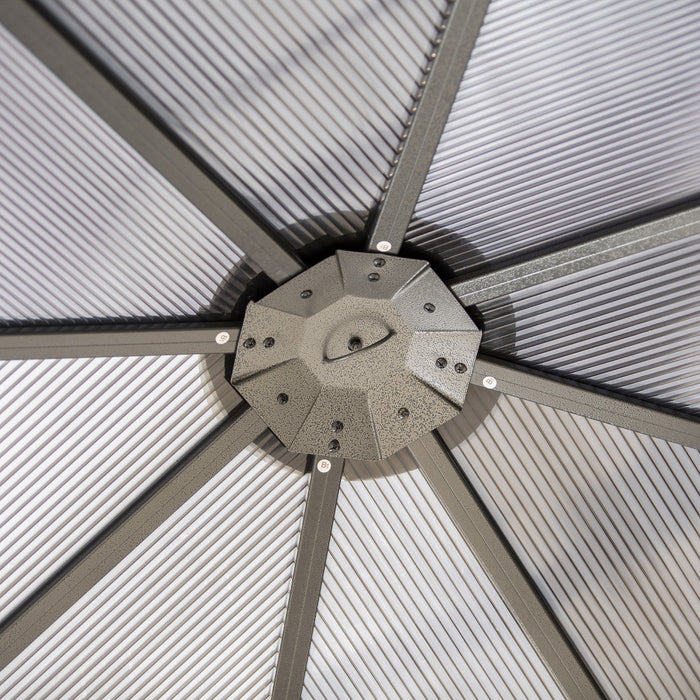 Outsunny 10' X 10' Polycarbonate Hardtop Gazebo Canopy Outdoor Patio Gazebo With Aluminum Frame & Cu