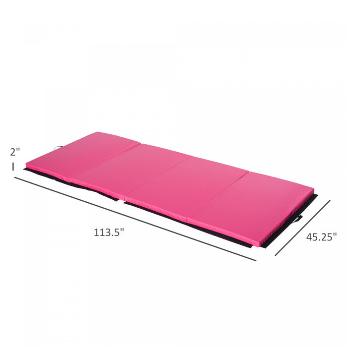 Soozier 4'x10'x2\" Folding Gymnastics Tumbling Mat, Exercise Mat With Carrying Handles For Yoga, Mma,