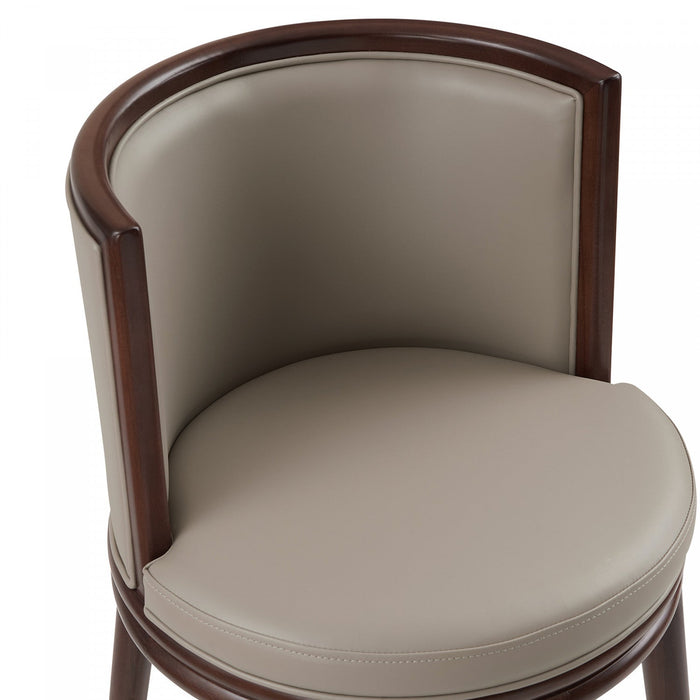 Evalyn Modern Wood Upholstered Barstool in Taupe 