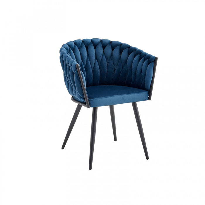 Hildy Accent Dining Arm Chair, Blue Velvet (set of 2) 